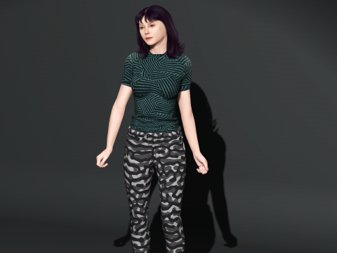Realistische junge weibliche Figur, CC4 und iClone 8 bereit, hochwertiges PBR-stilisiertes modernes Outfit 3D Modell