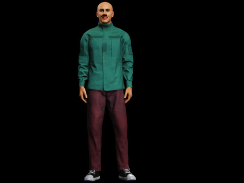 Karakter 3D Pria Realistis Game Tekstur PBR Sepenuhnya Rigged dan Siap Animasi Model 3D