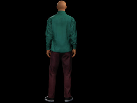 Karakter 3D Pria Realistis Game Tekstur PBR Sepenuhnya Rigged dan Siap Animasi Model 3D