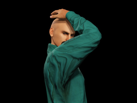 Karakter 3D Pria Realistis Game Tekstur PBR Sepenuhnya Rigged dan Siap Animasi Model 3D