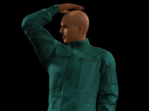 Karakter 3D Pria Realistis Game Tekstur PBR Sepenuhnya Rigged dan Siap Animasi Model 3D