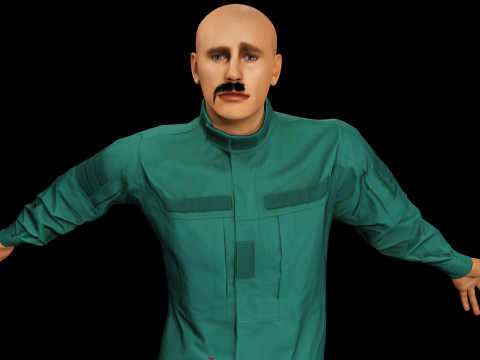 Karakter 3D Pria Realistis Game Tekstur PBR Sepenuhnya Rigged dan Siap Animasi Model 3D