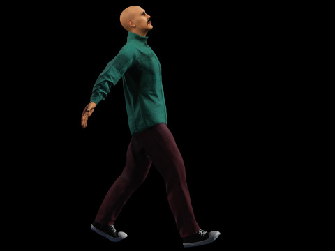 Karakter 3D Pria Realistis Game Tekstur PBR Sepenuhnya Rigged dan Siap Animasi Model 3D