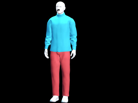 Karakter 3D Pria Realistis Game Tekstur PBR Sepenuhnya Rigged dan Siap Animasi Model 3D