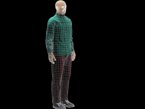 Karakter 3D Pria Realistis Game Tekstur PBR Sepenuhnya Rigged dan Siap Animasi Model 3D