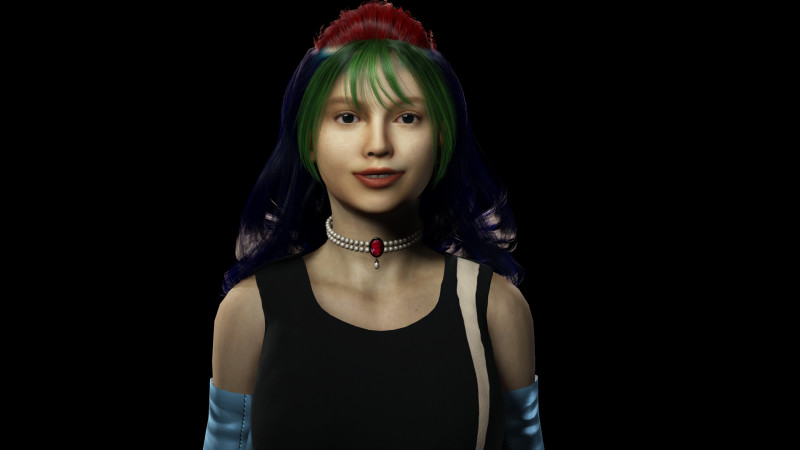 风格化女性角色已装备 PBR 游戏就绪 3D 模型 .c4d .max .obj .3ds .fbx .stl .blend 