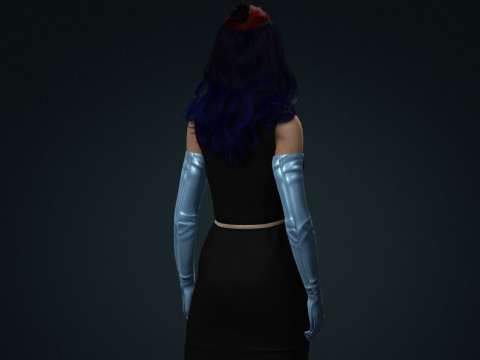 风格化女性角色已装备 PBR 游戏就绪 3D 模型