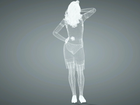 风格化女性角色已装备 PBR 游戏就绪 3D 模型