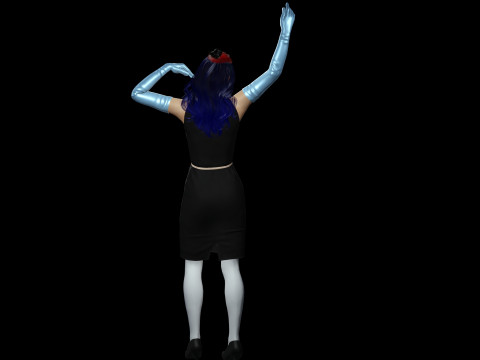 风格化女性角色已装备 PBR 游戏就绪 3D 模型