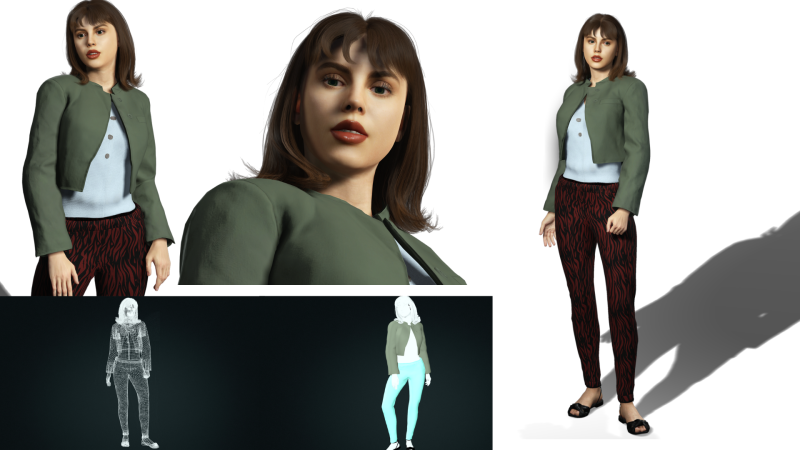 Model PBR Detail Tinggi Karakter Wanita Ultra-Realistis Siap untuk Rendering Animasi dan Sinema Model 3D .c4d .max .obj .3ds .fbx .stl .blend