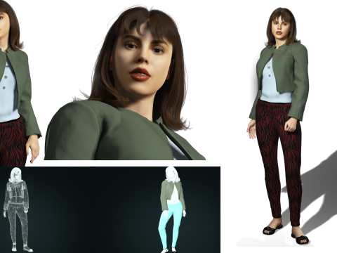 Model PBR Detail Tinggi Karakter Wanita Ultra-Realistis Siap untuk Rendering Animasi dan Sinema Model 3D