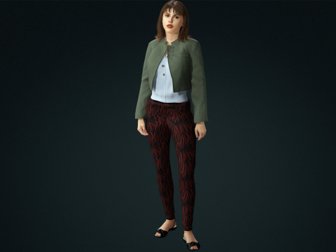 Model PBR Detail Tinggi Karakter Wanita Ultra-Realistis Siap untuk Rendering Animasi dan Sinema Model 3D