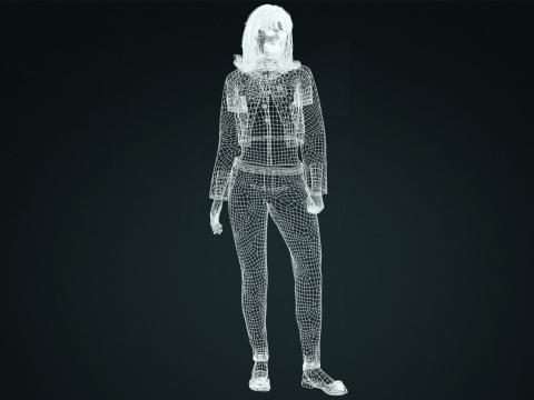 Model PBR Detail Tinggi Karakter Wanita Ultra-Realistis Siap untuk Rendering Animasi dan Sinema Model 3D