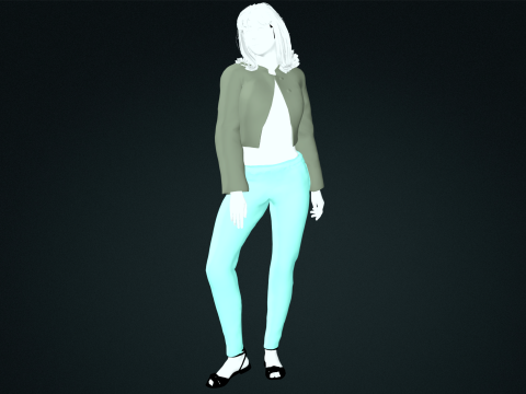 Model PBR Detail Tinggi Karakter Wanita Ultra-Realistis Siap untuk Rendering Animasi dan Sinema Model 3D