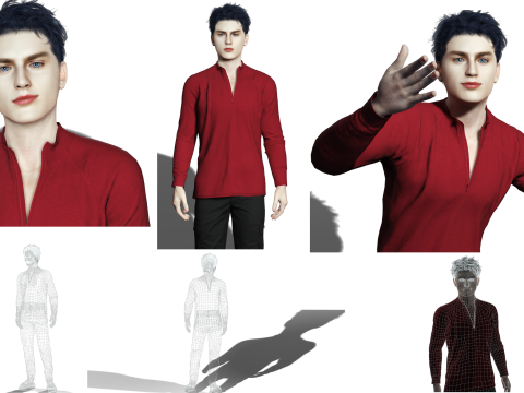 Model Karakter Pria Ultra Realistis PBR Terperinci Sepenuhnya Siap untuk Penggunaan Animasi dan Sinematik Model 3D