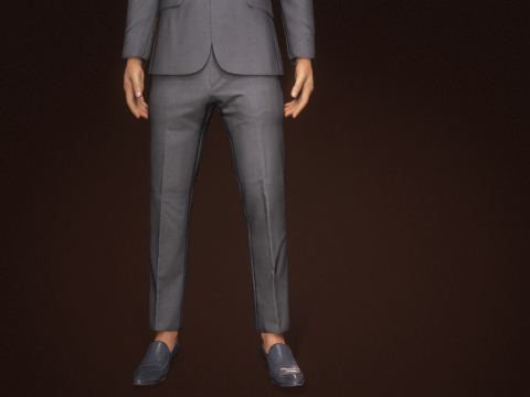 Modelo de personagem masculino realista premium, roupa de terno de alto detalhe, animação pronta Modelo 3D