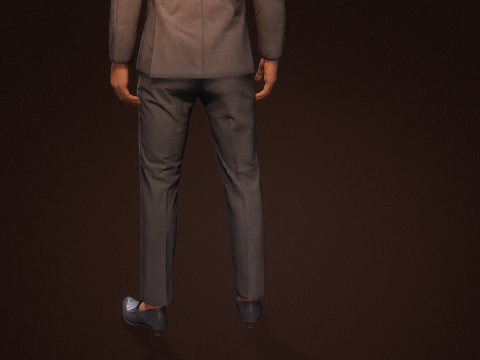 Modelo de personagem masculino realista premium, roupa de terno de alto detalhe, animação pronta Modelo 3D