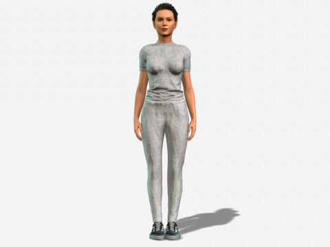 高品质 3D 女性角色逼真人体模型 3D 模型