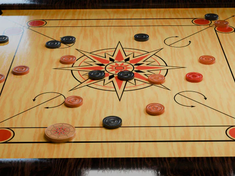 Carrom Board 3D Model