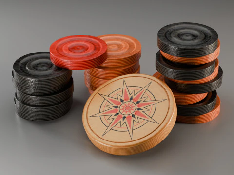 Carrom Board 3D Model