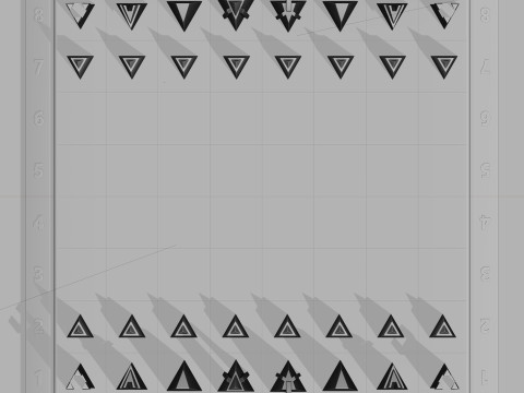 Wooden Chessboard With Pieces 3D 模型