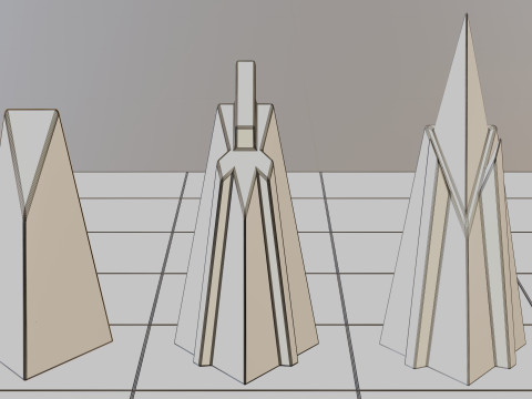 Wooden Chessboard With Pieces 3D 模型