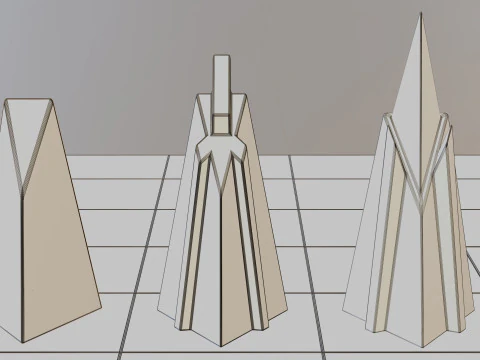 Wooden Chessboard With Pieces 3D Model