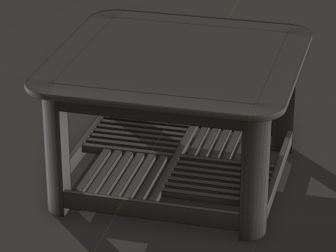 Wooden Glass Table 3D Модель