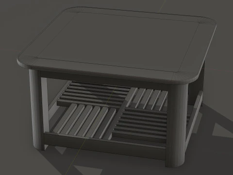 Wooden Glass Table 3D Model
