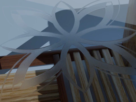 Wooden Glass Table 3D Model