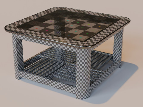 Wooden Glass Table 3D Модель
