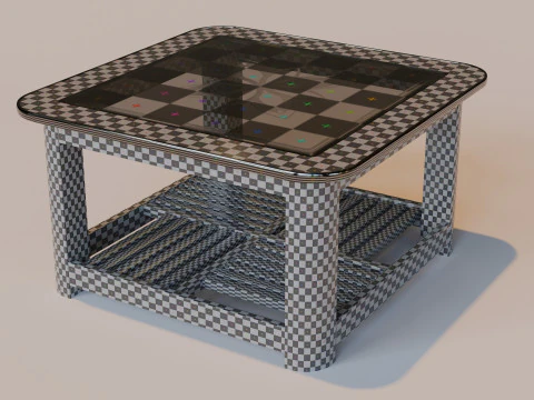 Wooden Glass Table 3D Model