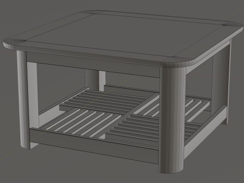 Wooden Glass Table 3D Модель