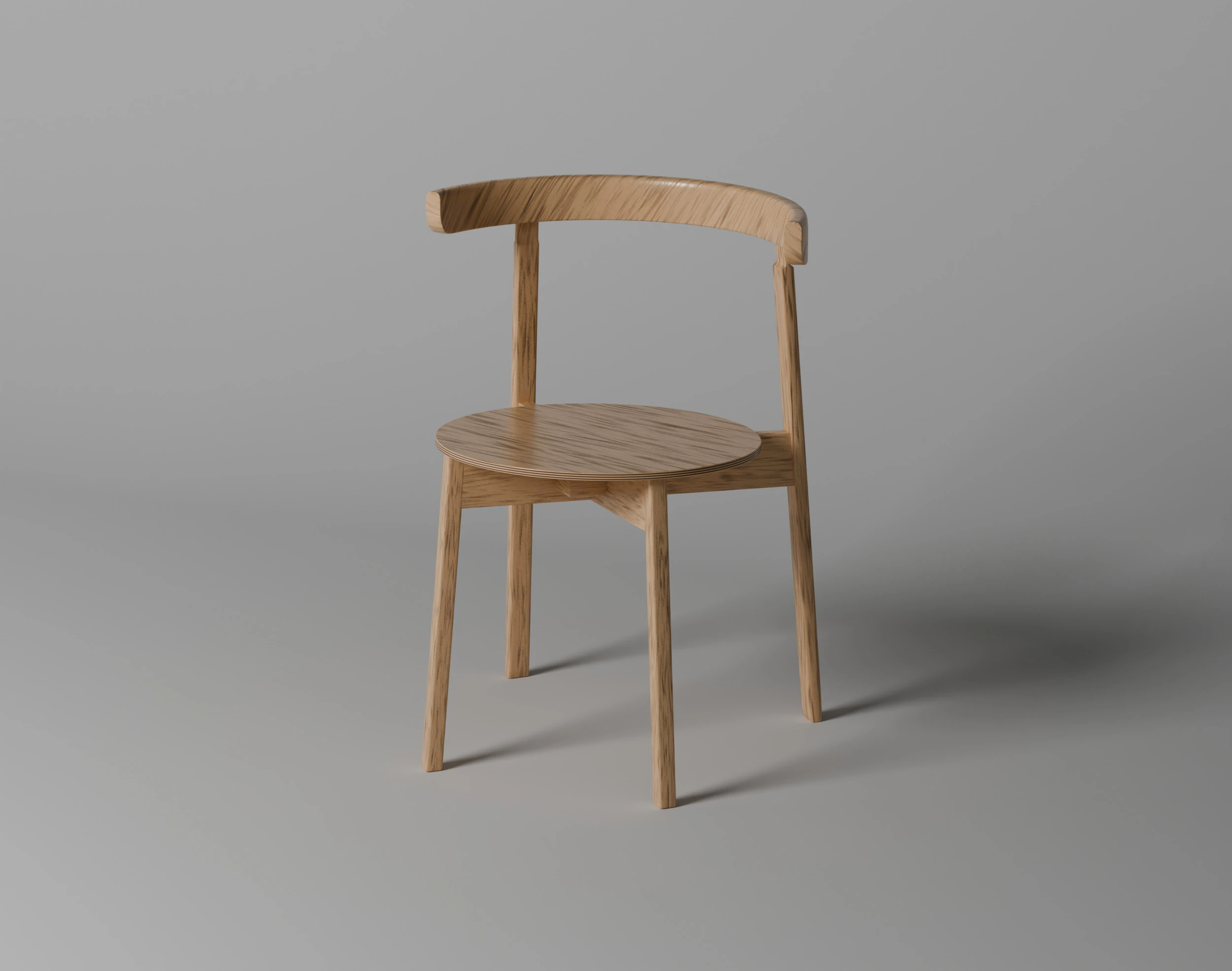 Wooden Chair 3D Model .c4d .max .obj .3ds .fbx .stl .blend 