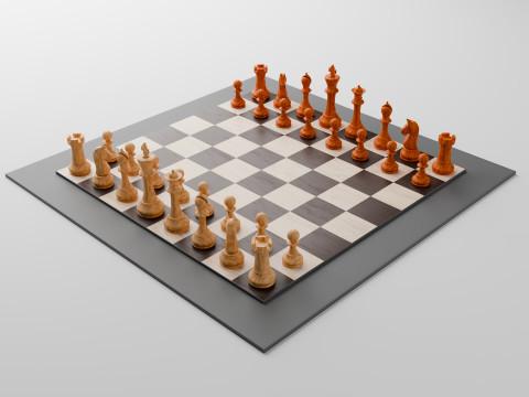 Wooden Chess 3D 모델