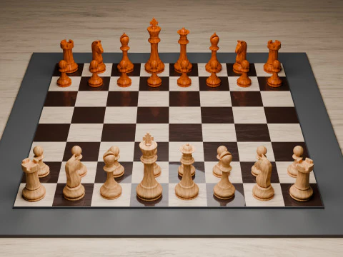 Wooden Chess 3D Model