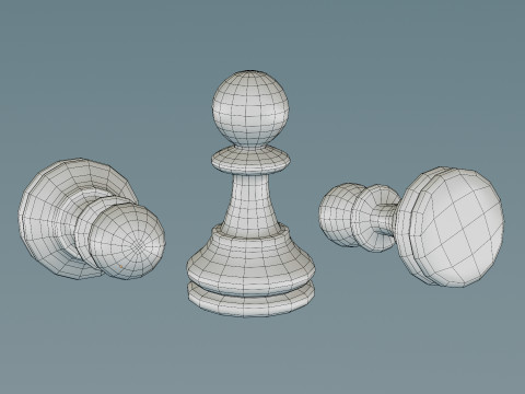 Wooden Chess 3D 模型