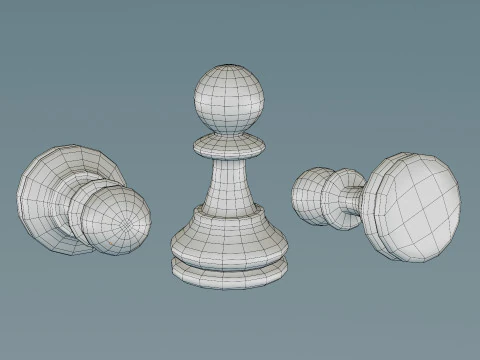 Wooden Chess 3D Model