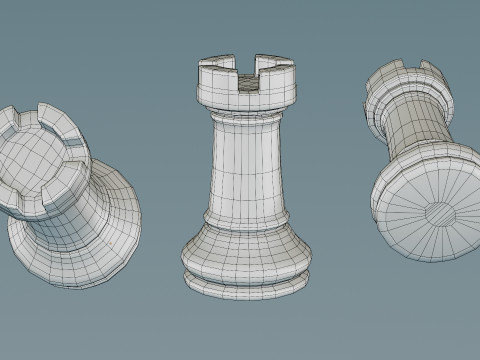 Wooden Chess 3D 模型