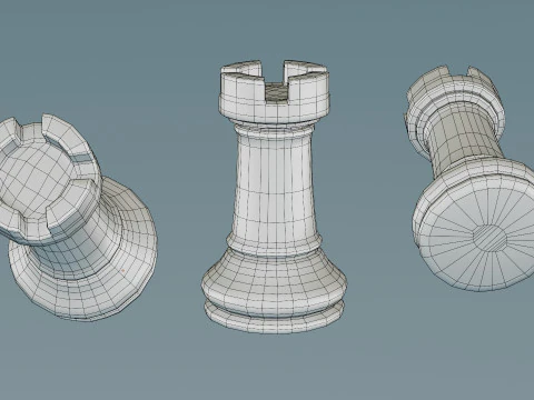 Wooden Chess 3D Model