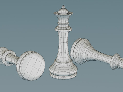Wooden Chess 3D 模型