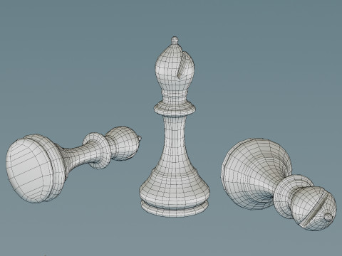 Wooden Chess 3D 模型