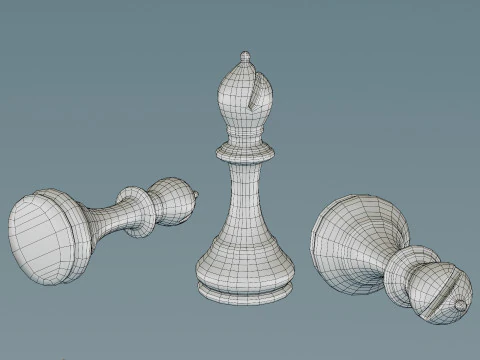 Wooden Chess 3D Model
