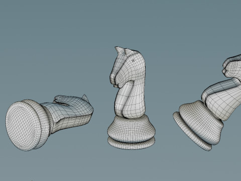 Wooden Chess 3D 模型