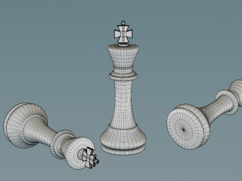 Wooden Chess 3D 模型