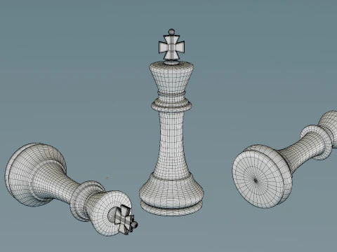 Wooden Chess 3D Model