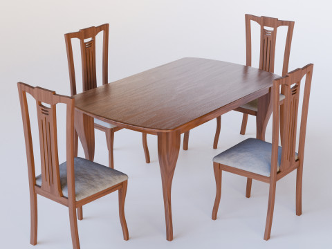 Dining Table With Chairs Modelo 3D