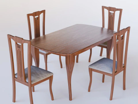 Tavolo Da Pranzo Con Sedie Modello 3D