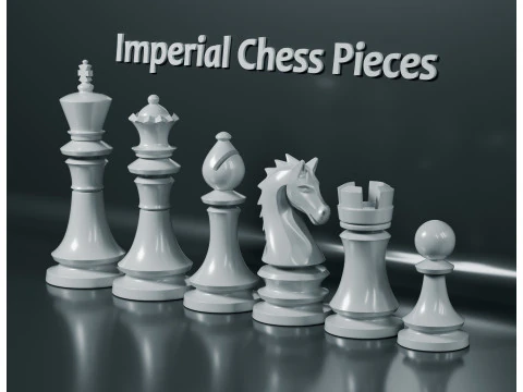 Imperial Chess Pieces Set 3D Print Model