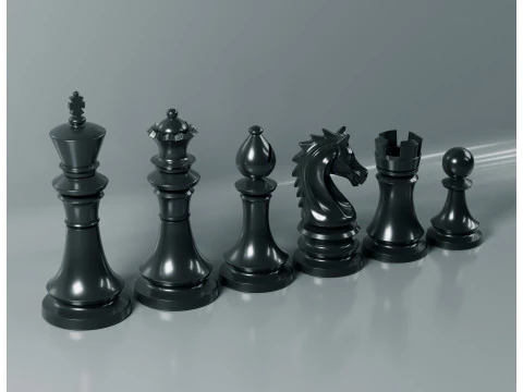 Imperial Chess Pieces Set 3D Print Model
